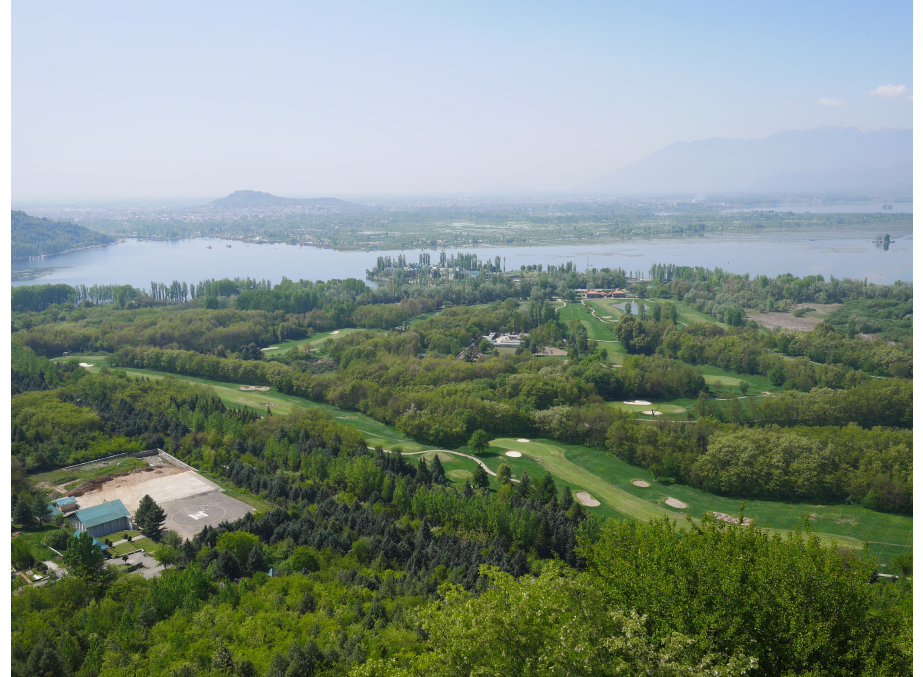 A view of the golf court from the top of Pari Mahal